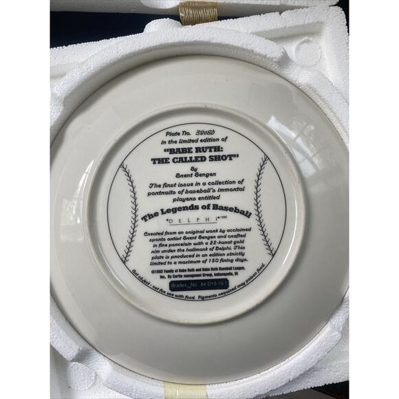 DELPHI BABE RUTH THE CALLED SHOT LARGE 8" PLATE BRADFORD EXCHANGE - Picture 2 of 7